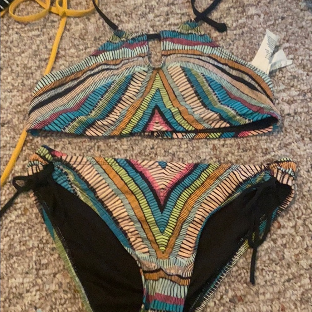 Stripped bikini high top